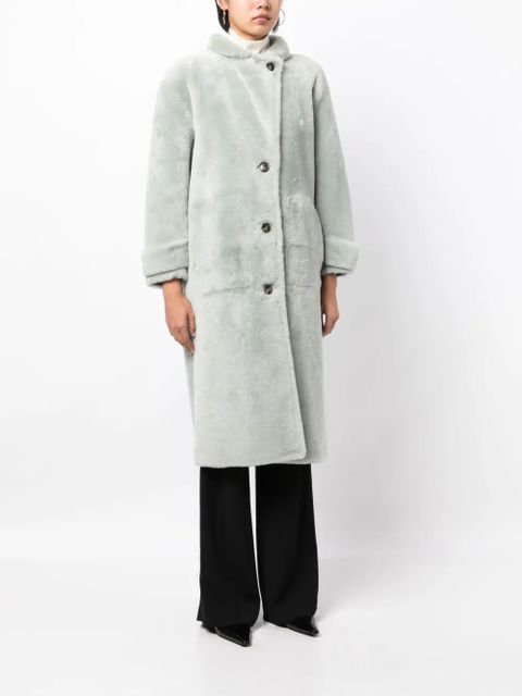 Yves Salomon button-up mid-length coat - Green