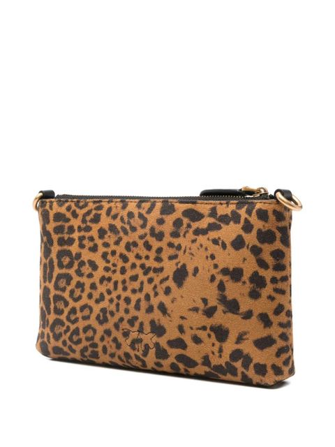 PINKO small leopard-print clutch bag - Brown