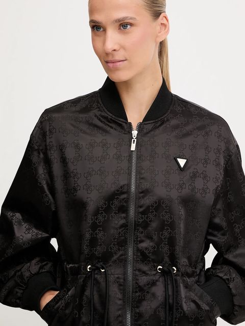 Guess kurtka bomber AOP kolor czarny przejściowa oversize V5YL11 WHFU0