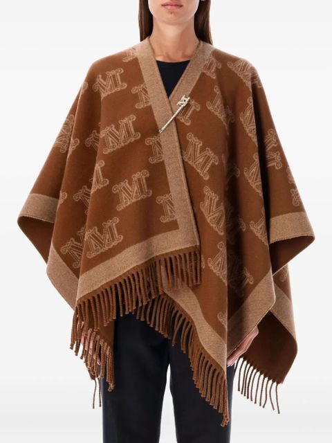 Max Mara monogram fringed poncho - Brown - zdjęcie produktu nr 1