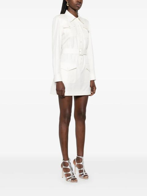 TOM FORD belted shirt mini dress - White