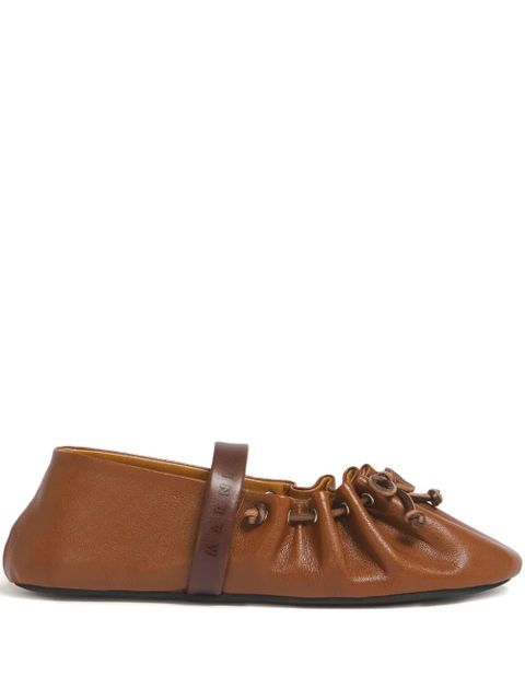 Marni strap leather ballet flats - Brown - zdjęcie produktu nr 1