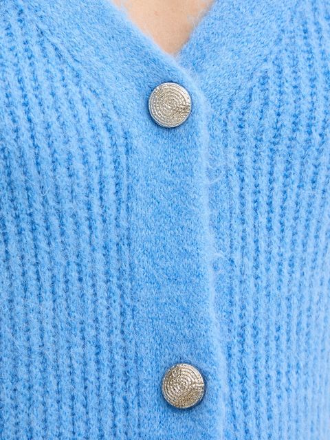 Morgan kardigan z dodatkiem wełny damski kolor niebieski MPLAY