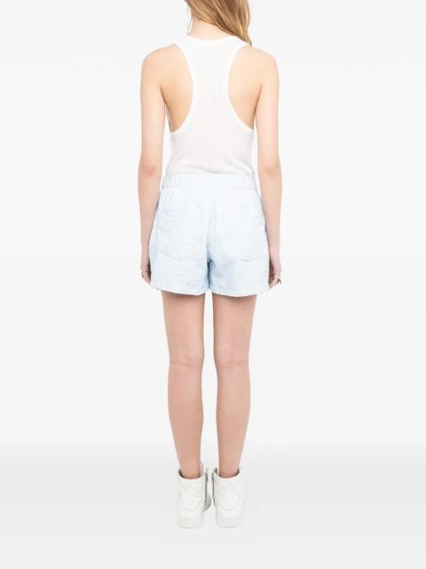 Zadig&Voltaire crumpled leather shorts - Blue
