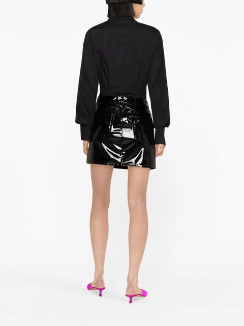 The Attico cut-out corset-style cotton shirt - Black - zdjęcie produktu nr 2