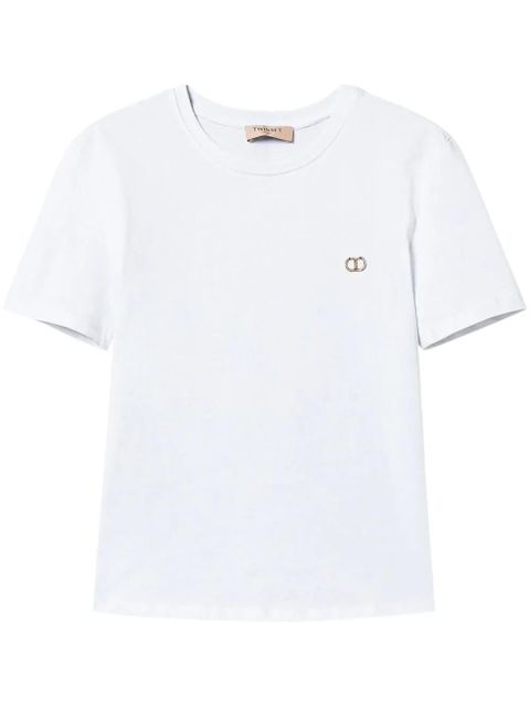 TWINSET Oval T-plaque T-shirt - White - zdjęcie produktu nr 1