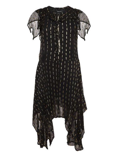 Zadig&Voltaire pre-owned metallic-stripe asymmetric dress - Black - zdjęcie produktu nr 1