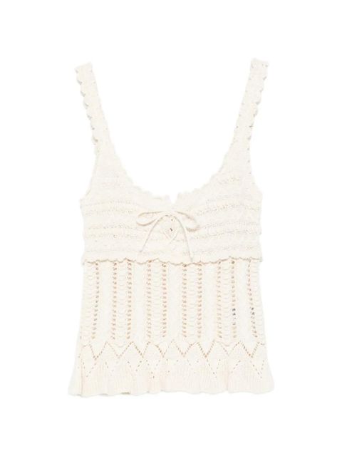ISABEL MARANT Neves ribbon crochet tank top - Neutrals - zdjęcie produktu nr 1