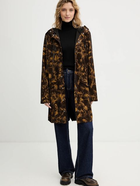 Rains kurtka 12020 Long Jacket W3 kolor brązowy przejściowa oversize 12020 - zdjęcie produktu nr 2