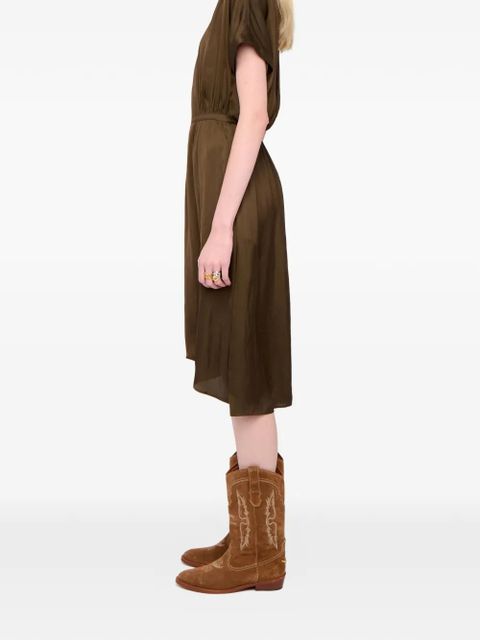 Zadig&Voltaire Riaz V-neck satin midi dress - Green