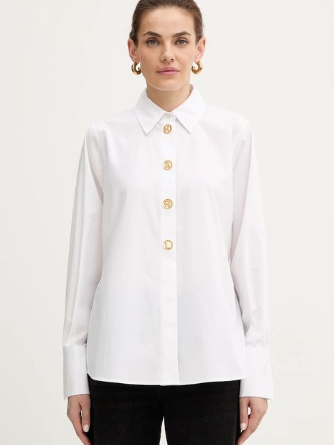 Karl Lagerfeld koszula bawełniana damska kolor biały regular z kołnierzykiem klasycznym B1W11012 - zdjęcie produktu nr 1