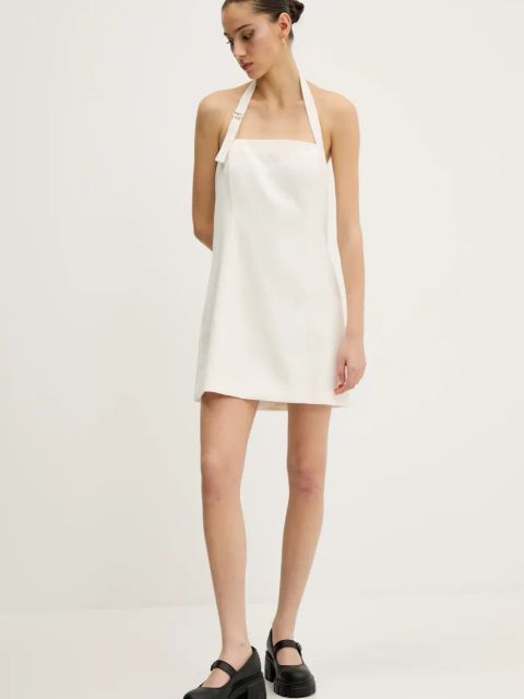 Abercrombie & Fitch sukienka kolor beżowy mini prosta KI159-5487