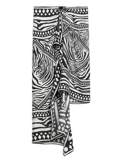 Blumarine asymmetrical foulard-print skirt - White - zdjęcie produktu nr 1