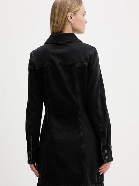 Guess Jeans sukienka jeansowa kolor czarny mini rozkloszowana W5BK48 D0831