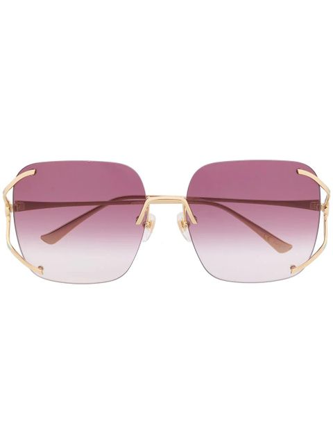 Gucci Eyewear rimless square-frame sunglasses - Purple - zdjęcie produktu nr 1
