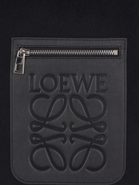 LOEWE logo-patch fringed scarf - Black - zdjęcie produktu nr 2