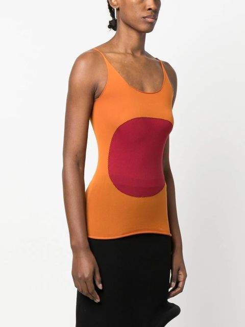 Marni contrast-patch cami top - Orange