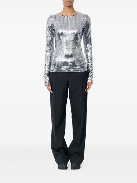 MM6 Maison Margiela metallic long-sleeve T-shirt - Silver