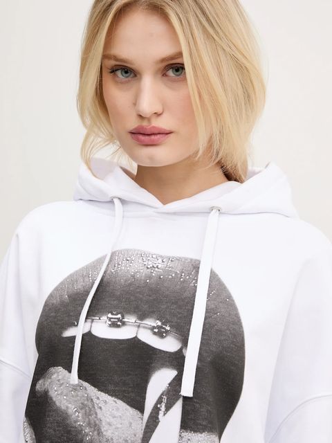 Fiorucci bluza bawełniana Mouth Print Relaxed Fit Hoodie