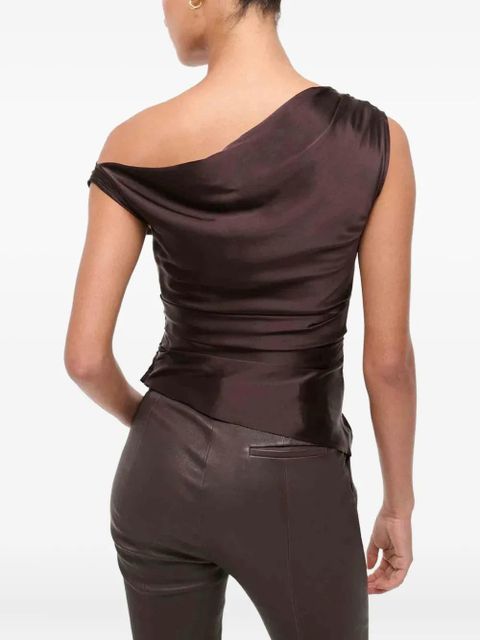 STAUD draped asymmetric top - Brown