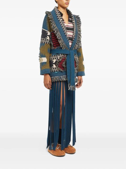 Alanui fringed patterned cardigan - Multicolour