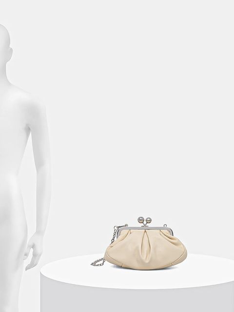 Weekend Max Mara torebka skórzana PRATI kolor beżowy 2525516204600