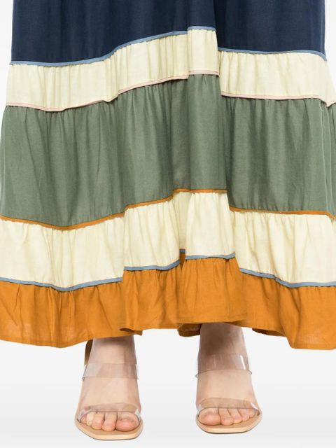 FARM Rio panelled pleated maxi dress - Pink