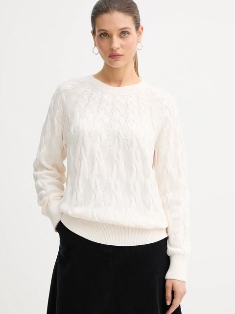 Calvin Klein Jeans sweter bawełniany damski kolor beżowy LV044E301G - zdjęcie produktu nr 1