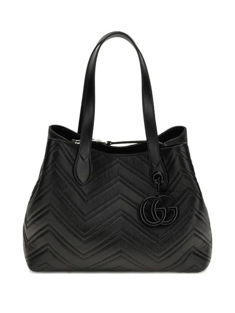 Gucci medium GG Marmont leather tote bag - Black - zdjęcie produktu nr 1