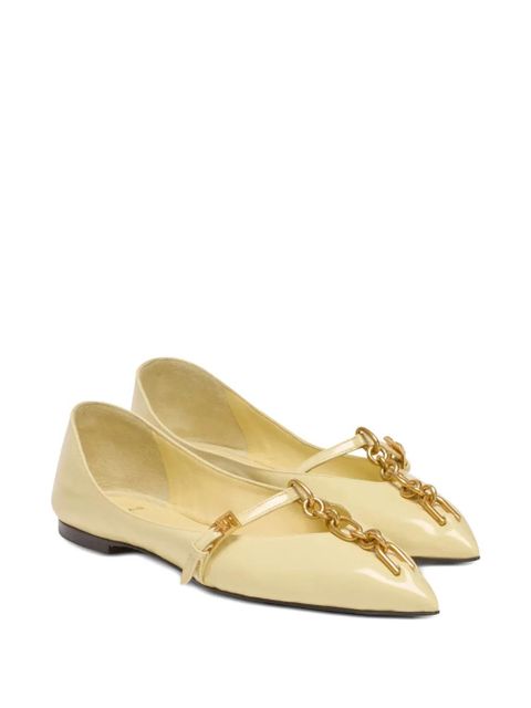 Balmain Sync pointed-toe ballet flats - Yellow - zdjęcie produktu nr 2