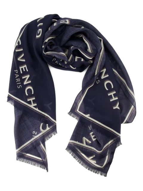 Givenchy monogram fringed scarf - Blue - zdjęcie produktu nr 2
