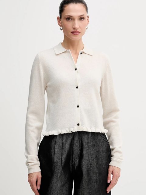 Rotate kardigan wełniany damski kolor szary lekki 1154641472 - zdjęcie produktu nr 1