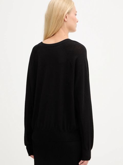 Elisabetta Franchi sweter z dodatkiem wełny damski kolor czarny lekki MK34S57E2