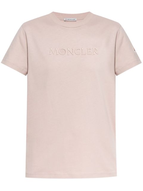 Moncler logo-embroidered T-shirt - Pink