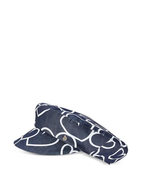 Maison Michel Peneloppe patterned hat - Blue - zdjęcie produktu nr 1
