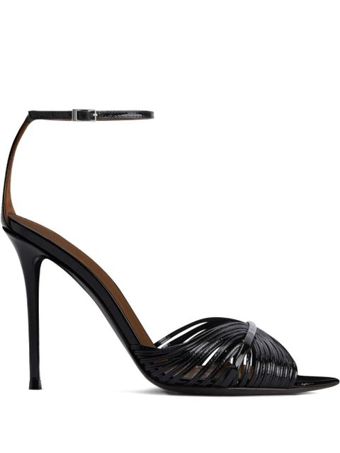 Giuseppe Zanotti 105mm Intriigo Shell leather sandals - Black - zdjęcie produktu nr 1