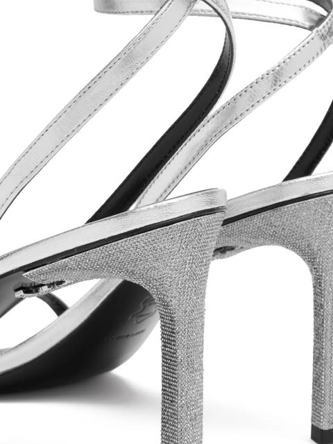 Tory Burch ankle strap heeled sandals - Silver