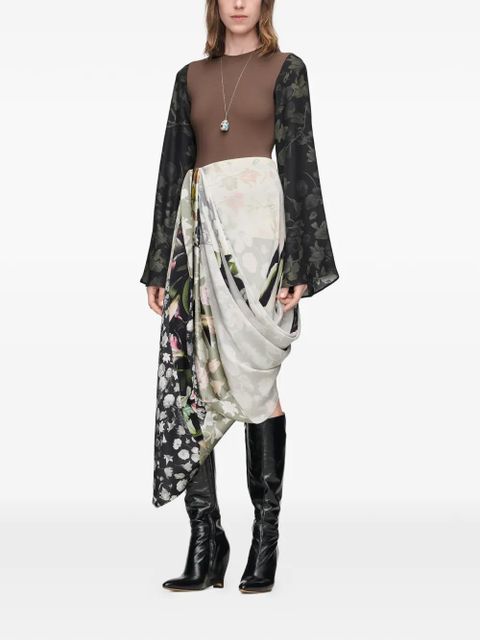 Maison Margiela floral draped skirt - Black - zdjęcie produktu nr 2