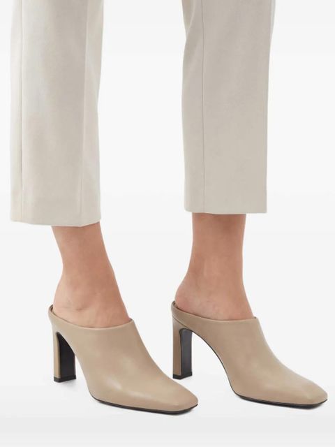 TOTEME 85mm square toe bar mules - Neutrals