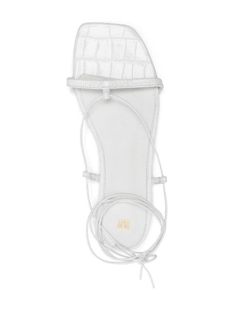 TOTEME The Croco Tie sandals - White