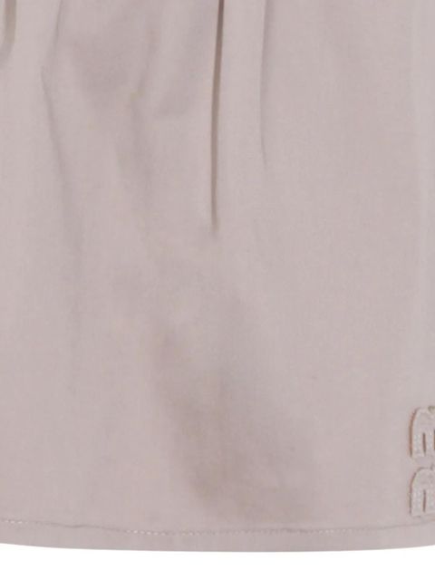 Miu Miu logo elasticated mini skirt - Neutrals