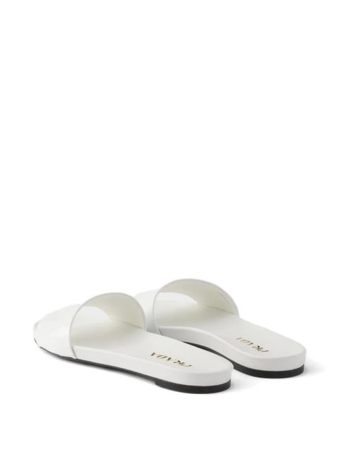 Prada leather slides - White
