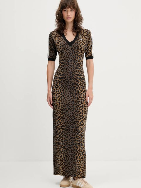 adidas Originals sukienka Maxi Dress kolor zielony maxi dopasowana JW2773 - zdjęcie produktu nr 1