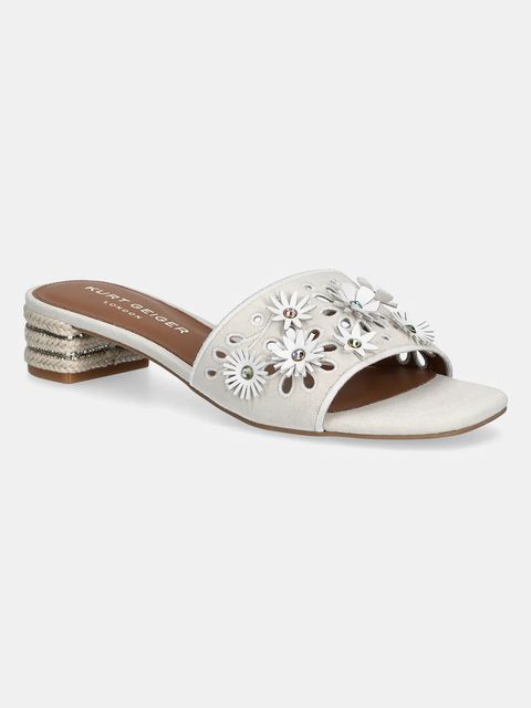Kurt Geiger London klapki zamszowe Flower Low Sandal - zdjęcie produktu nr 2