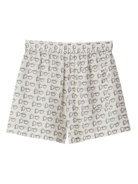 Burberry toggle-print silk shorts - White