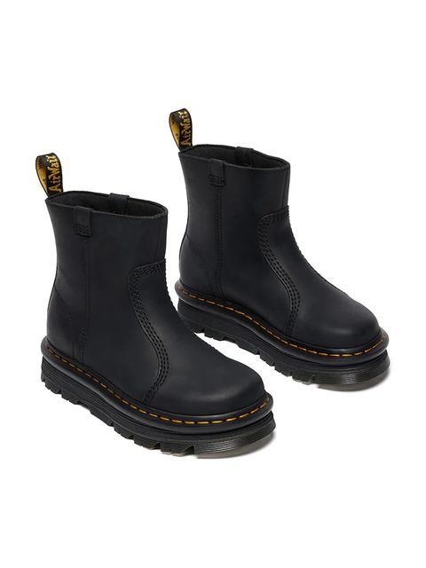 Dr. Martens botki ZebZag Rigger damskie kolor czarny na płaskim obcasie DM42662001
