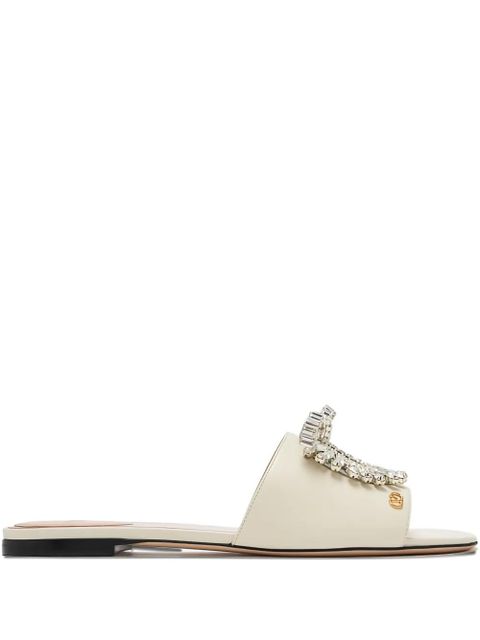 Valentino Garavani Adamantine crystal-embellished sandals - White