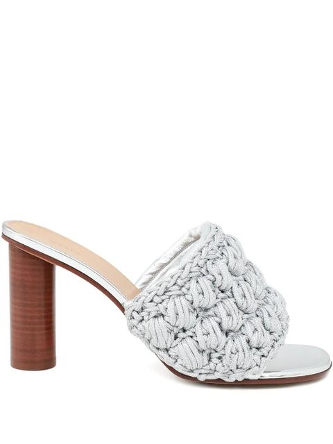 JW Anderson 90mm braided heeled sandals - Silver - zdjęcie produktu nr 1