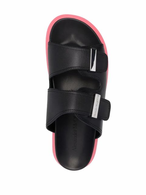 Alexander McQueen Double-strap two-tone 50mm sandals - Black