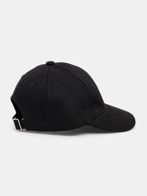 A.P.C. czapka z daszkiem bawełniana casquette charlie kolor czarny z aplikacją COHFK.M24069
